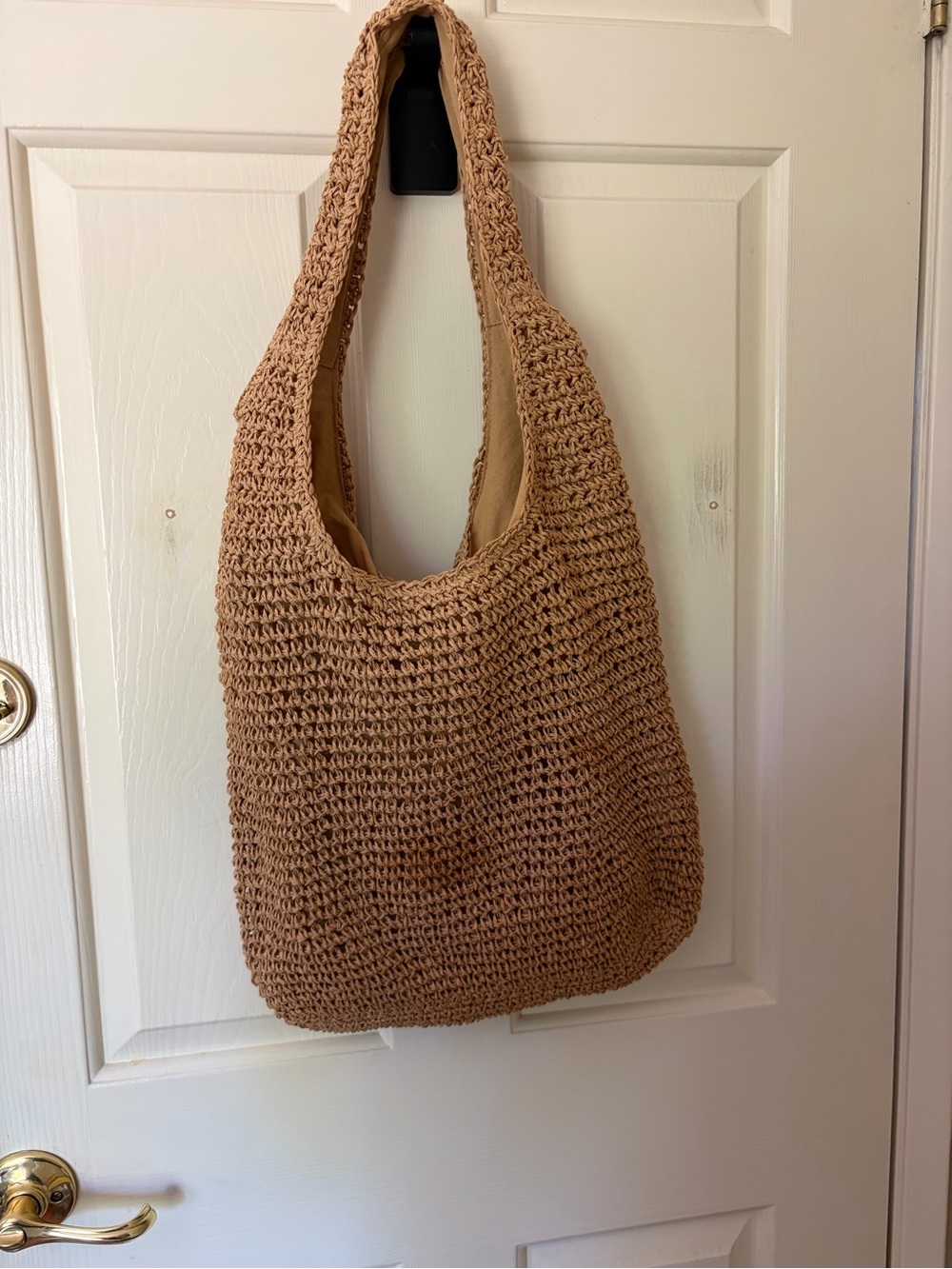 Source Unknown Tan Woven Shoulder Bag